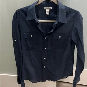 Lucky Brand Navy Button Down Shirt